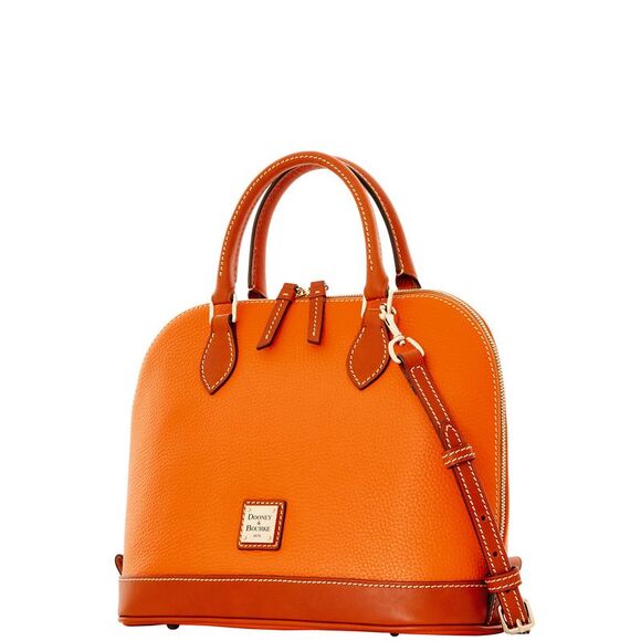 Dooney & Bourke Pebble Grain Zip Zip Satchel - Clementine - Picture 2 of 4